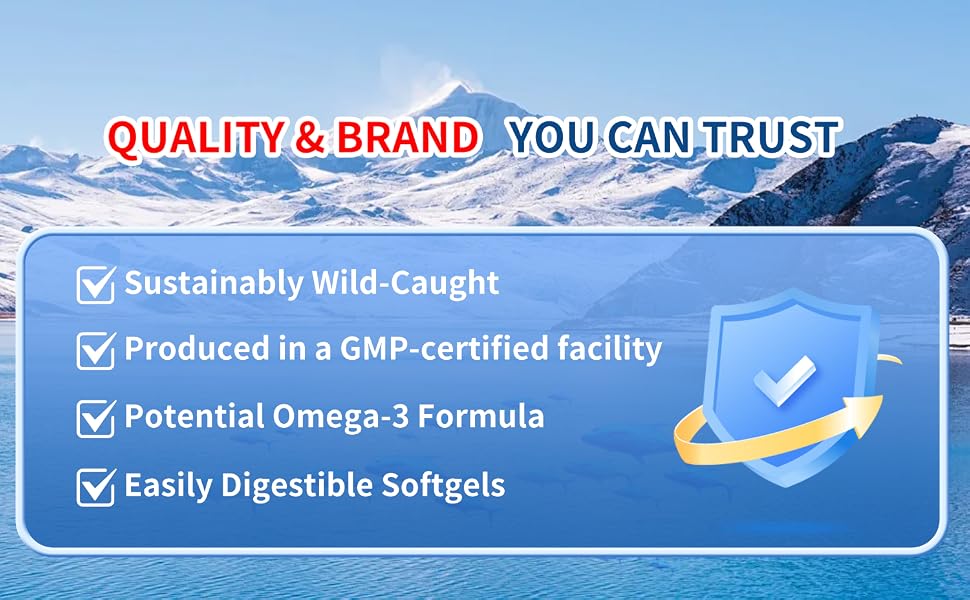 VBTOP 2 Bottles Fish Oil Omega 3 Supplement 1000 mg with EPA and DHA 120 softgels feature detail 5