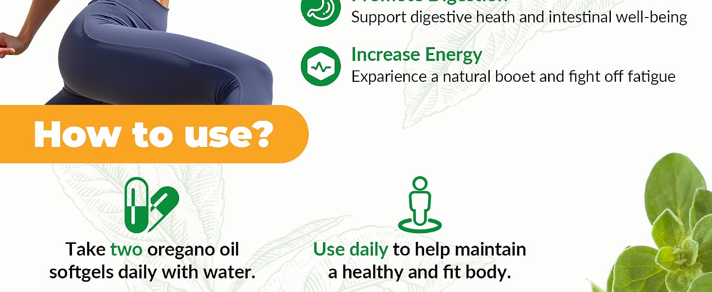 VBTOP 2 Bottles Oregano Oil with Black Seed Oil, Vitamin C and Zinc, 180 Softgels feature detail 6