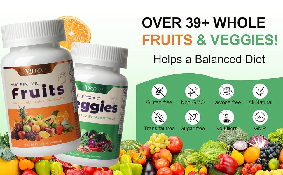 VBTOP Fruit- Nutritional Supplement, 90 Vegetarian Capsules feature detail 5