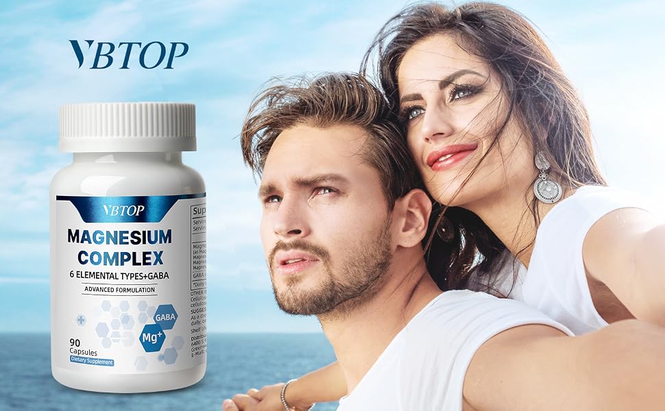 VBTOP Magnesium Complex Supplement, 470mg Sixfold Forms Magnesium 180 Capsules feature detail 6