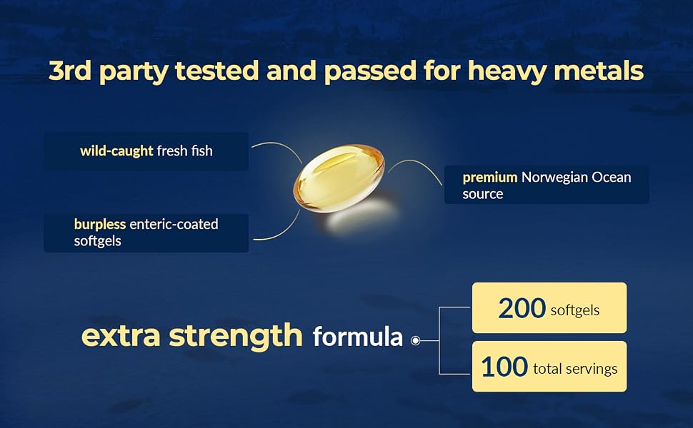 VBTOP Fish Oil Omega 3 Concentrate Supplement 1000 mg Rich in EPA and DHA feature detail 4
